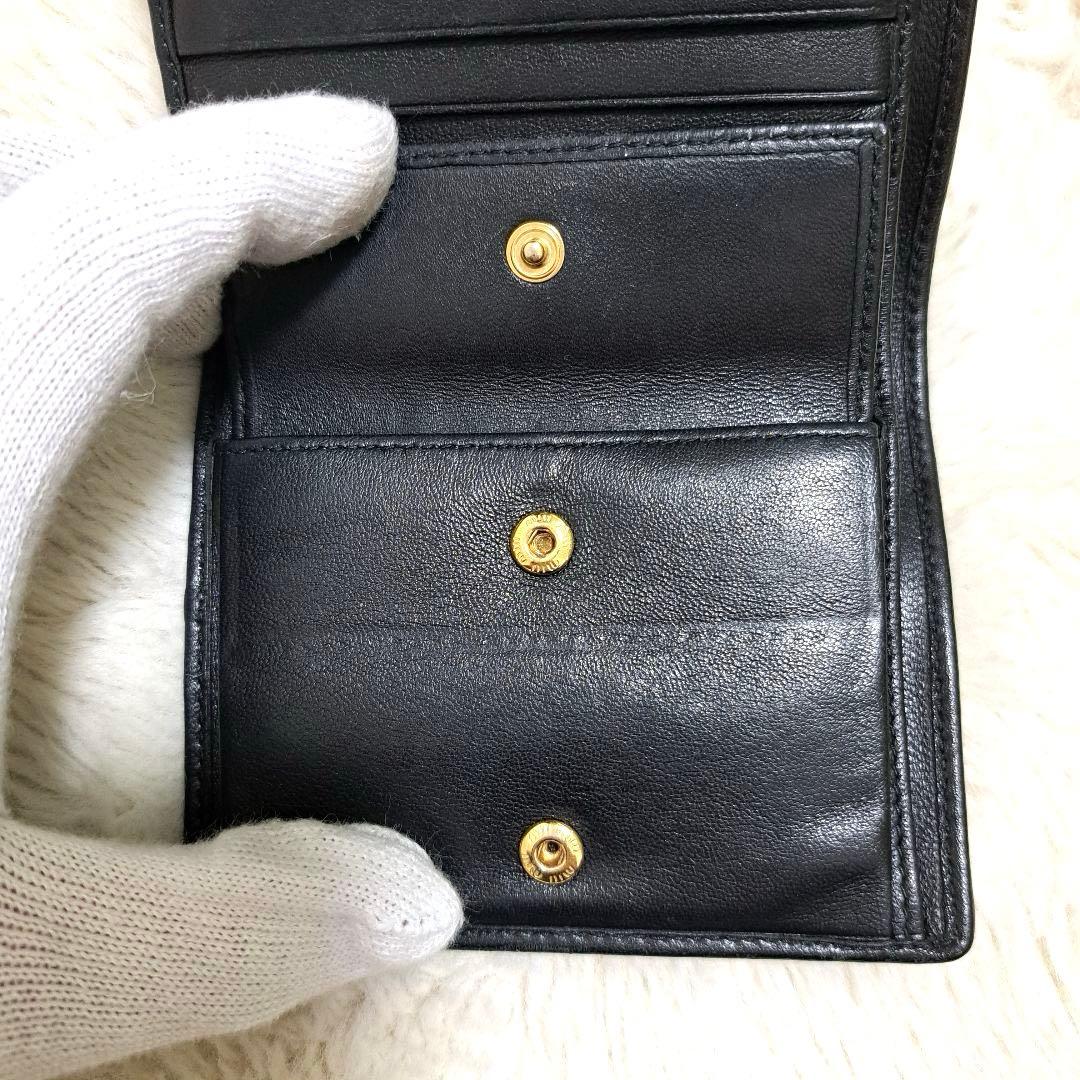 ✨極美品　箱あり✨ミュウミュウ　二つ折り　マテラッセ　ビジュー　クリスタル