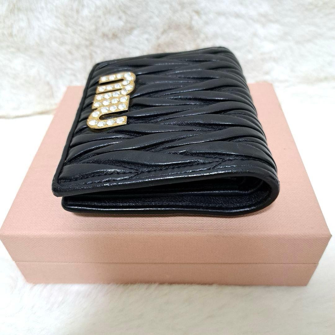 ✨極美品　箱あり✨ミュウミュウ　二つ折り　マテラッセ　ビジュー　クリスタル