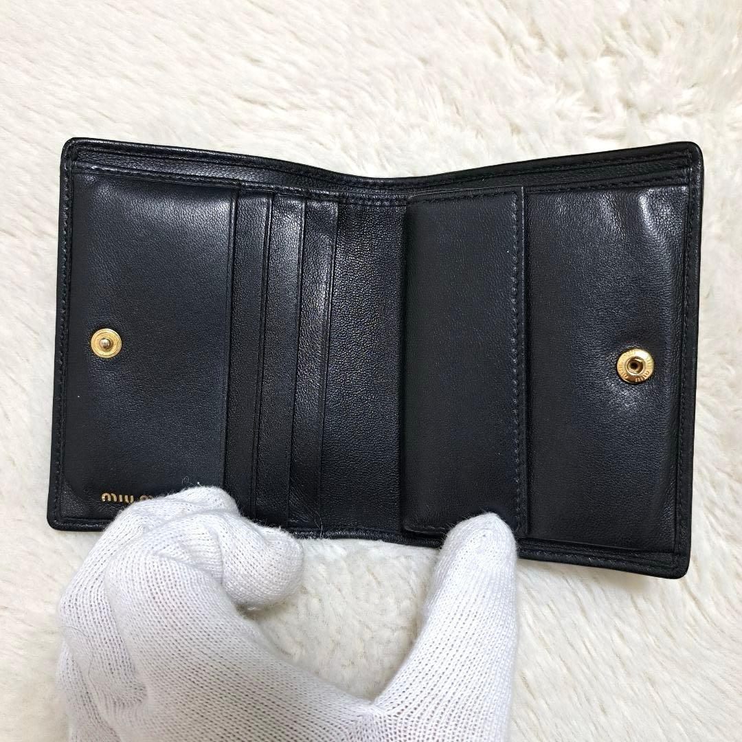 ✨極美品　箱あり✨ミュウミュウ　二つ折り　マテラッセ　ビジュー　クリスタル