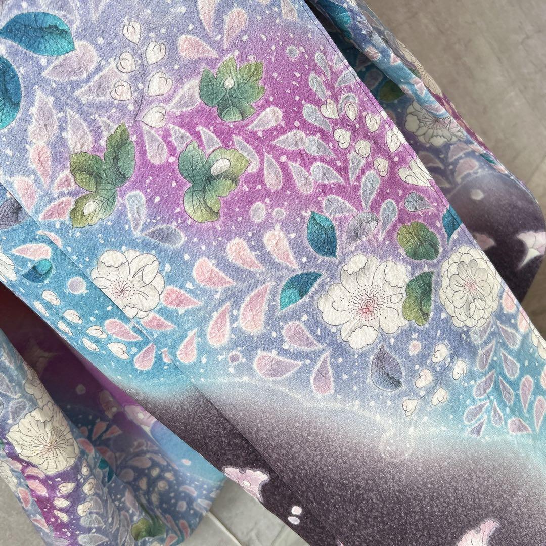 振袖フルセット　辻が花　豪華　ピンク　華やか　グラデーション　正絹　成人式　k1