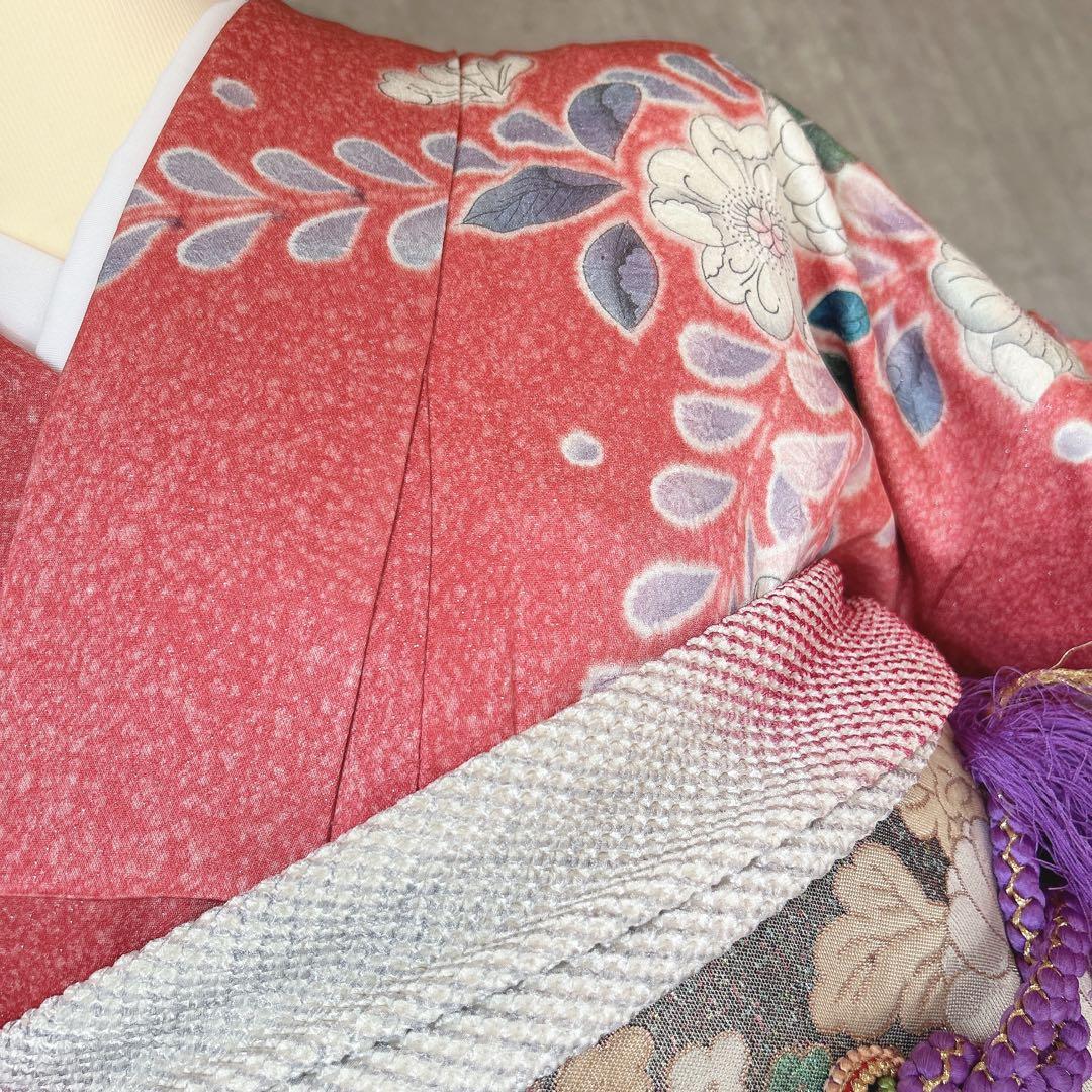 振袖フルセット　辻が花　豪華　ピンク　華やか　グラデーション　正絹　成人式　k1