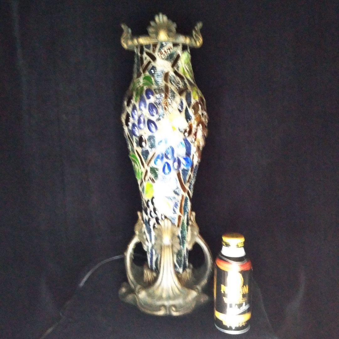 №照明館　アンティーク　ステンドグラス　ランプ葡萄　委託品