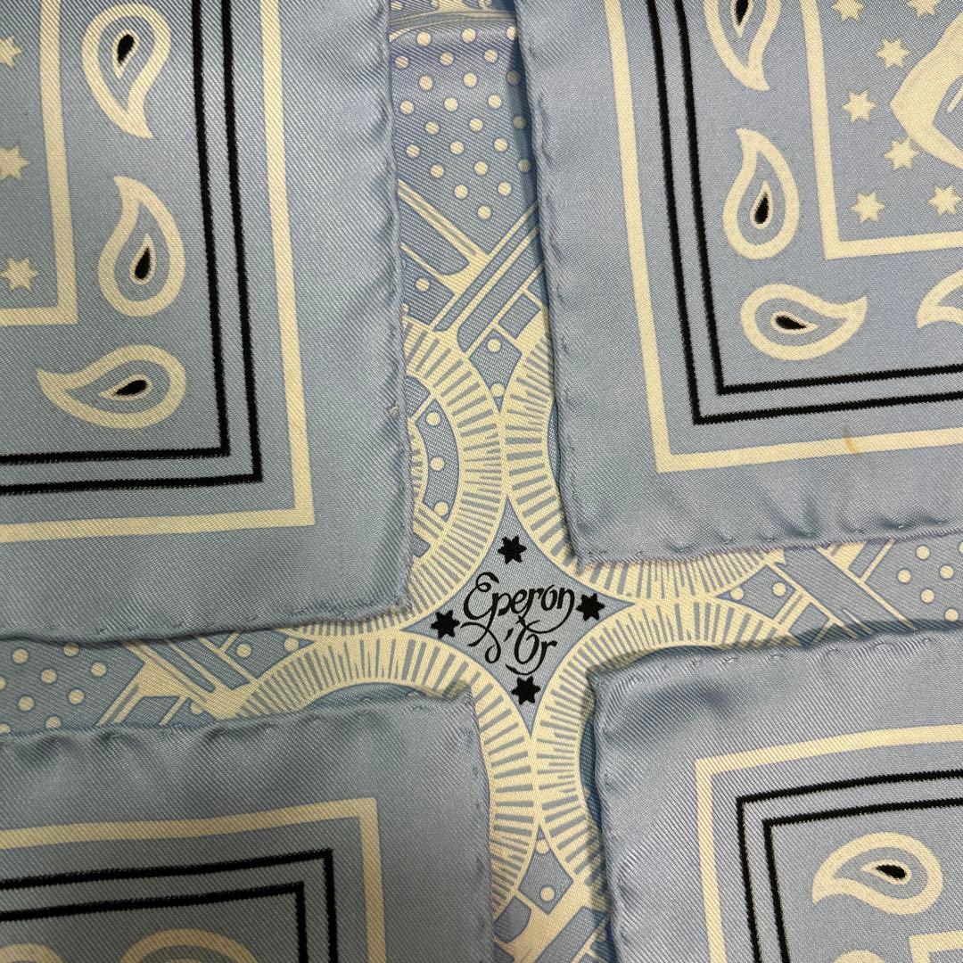 HERMESエルメス　カレ55　エプロンドールバンダナ　バンダナ柄シルクスカーフ