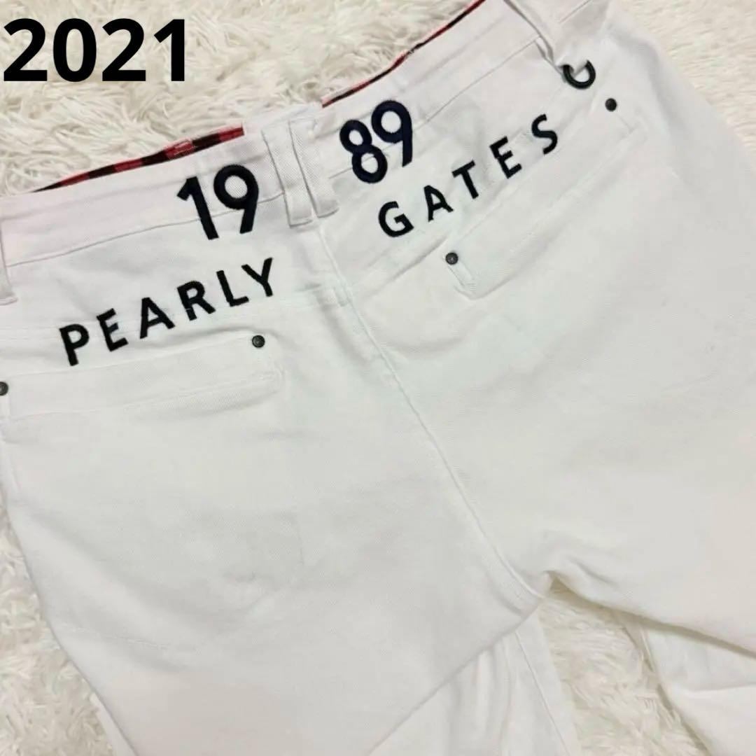 脅威のXXL/21年 パーリーゲイツ パンツ ゴルフウェア チェック エンブレム