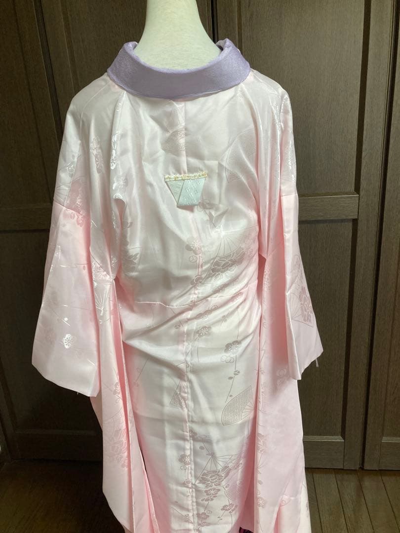 洗える　振袖　ポリエステル　H.L グレイッシュパープル　衣紋抜付き長襦袢