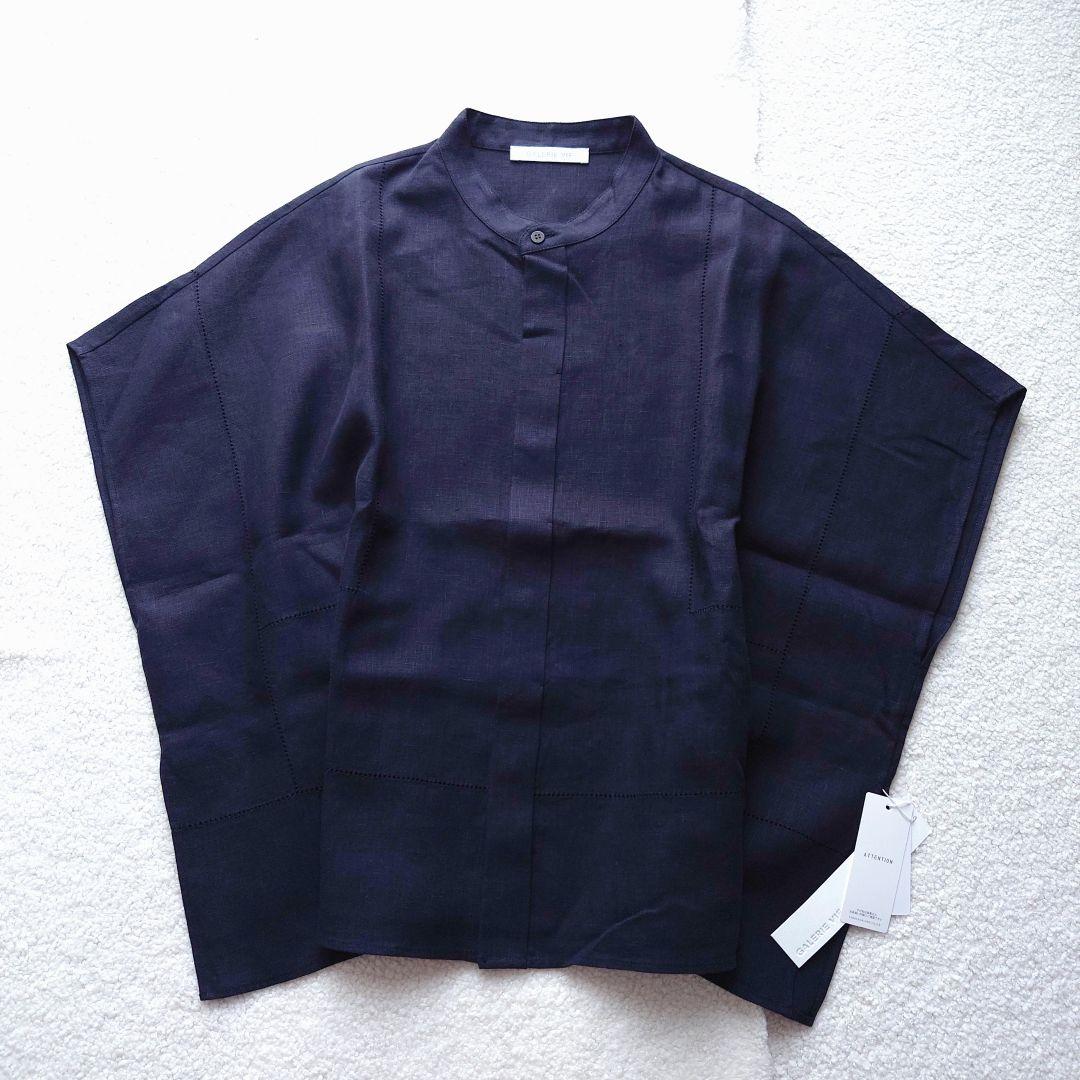 ル*ル様 タグ付 現行品 GALERIE VIE フレンチリネン スタンドカラー