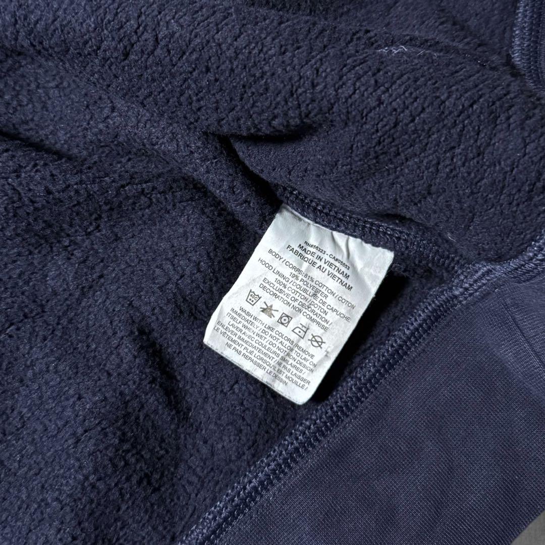 2461 古着NIKEナイキフルジップスウェットパーカー刺繍ロゴ短丈茄子紺Y2K