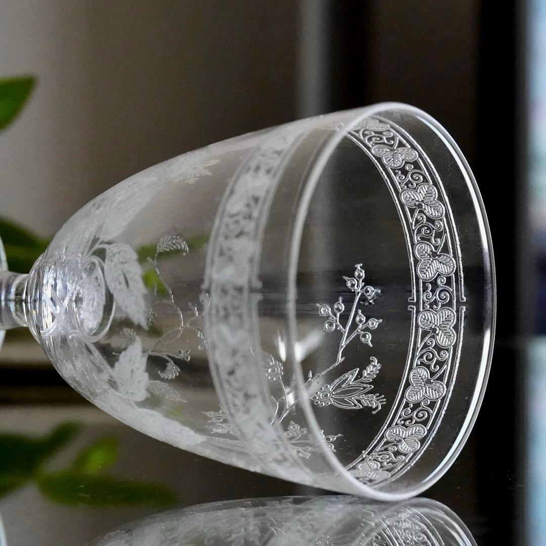 オールドバカラ 植物紋様 グラヴュール4360 希少BACCARATワイングラス