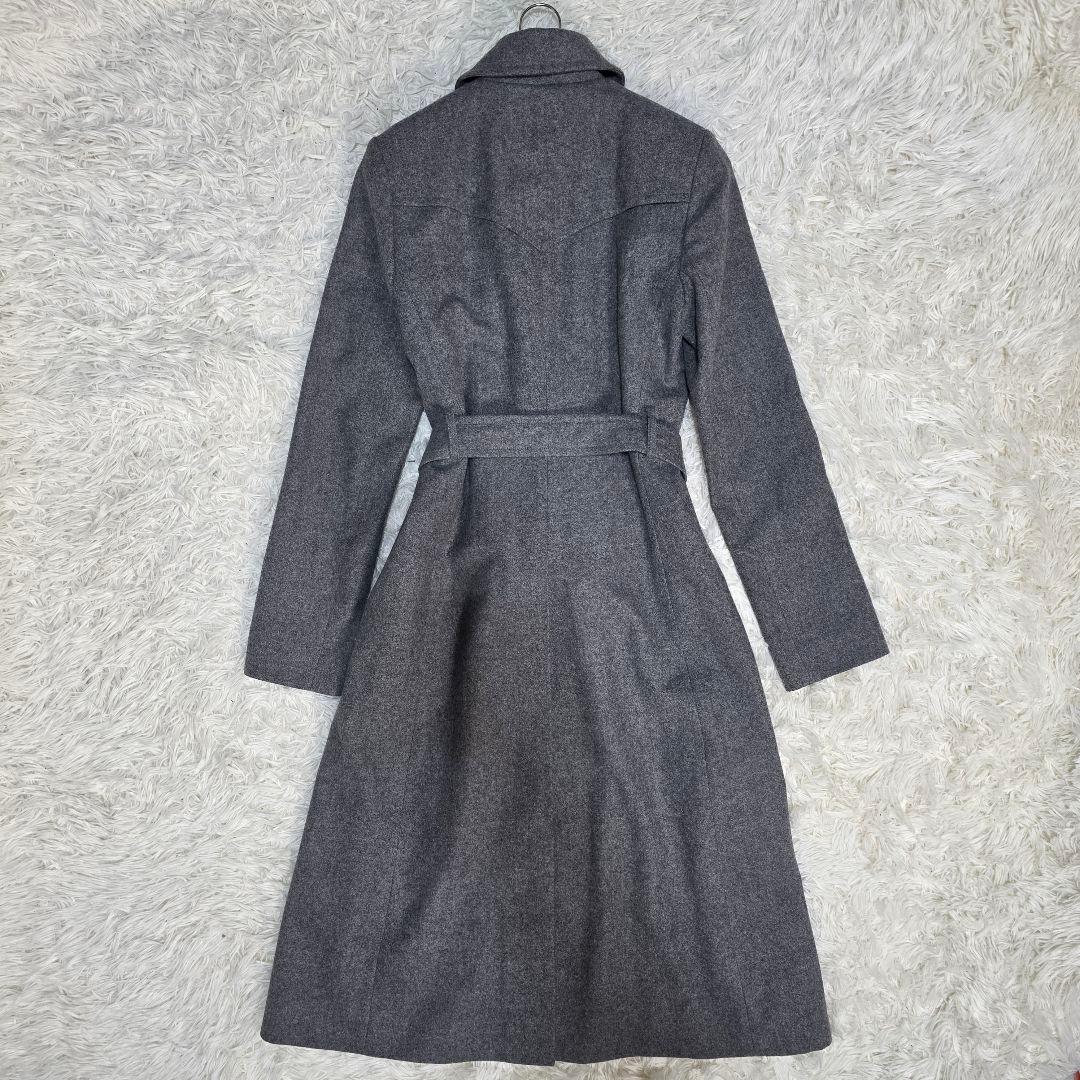 セオリー トレンチコート アルパカ ロング Aライン グレー Lサイズ