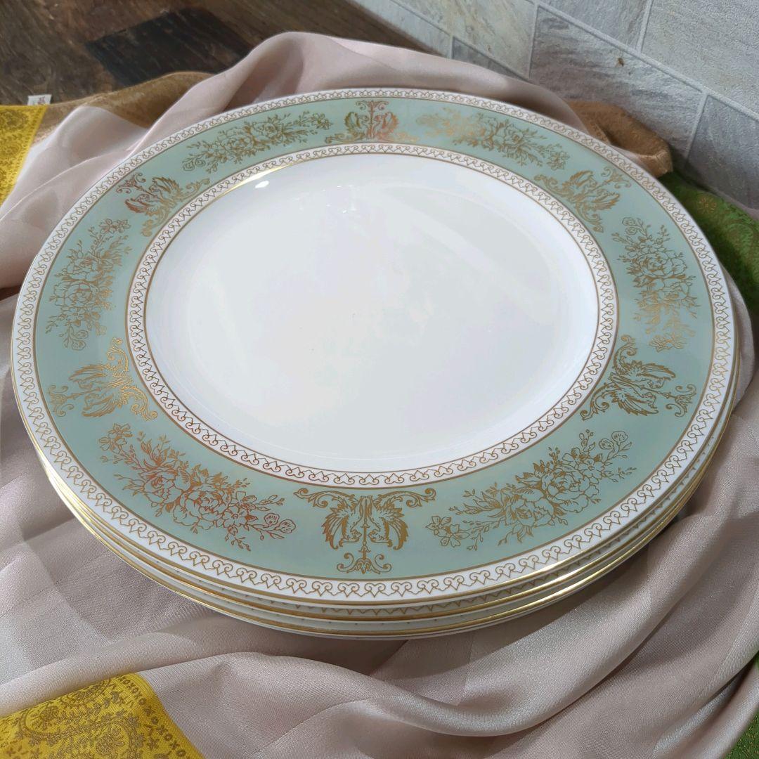 ウェッジウッド コロンビア　セージグリーン 27cmディナープレート　5枚セット