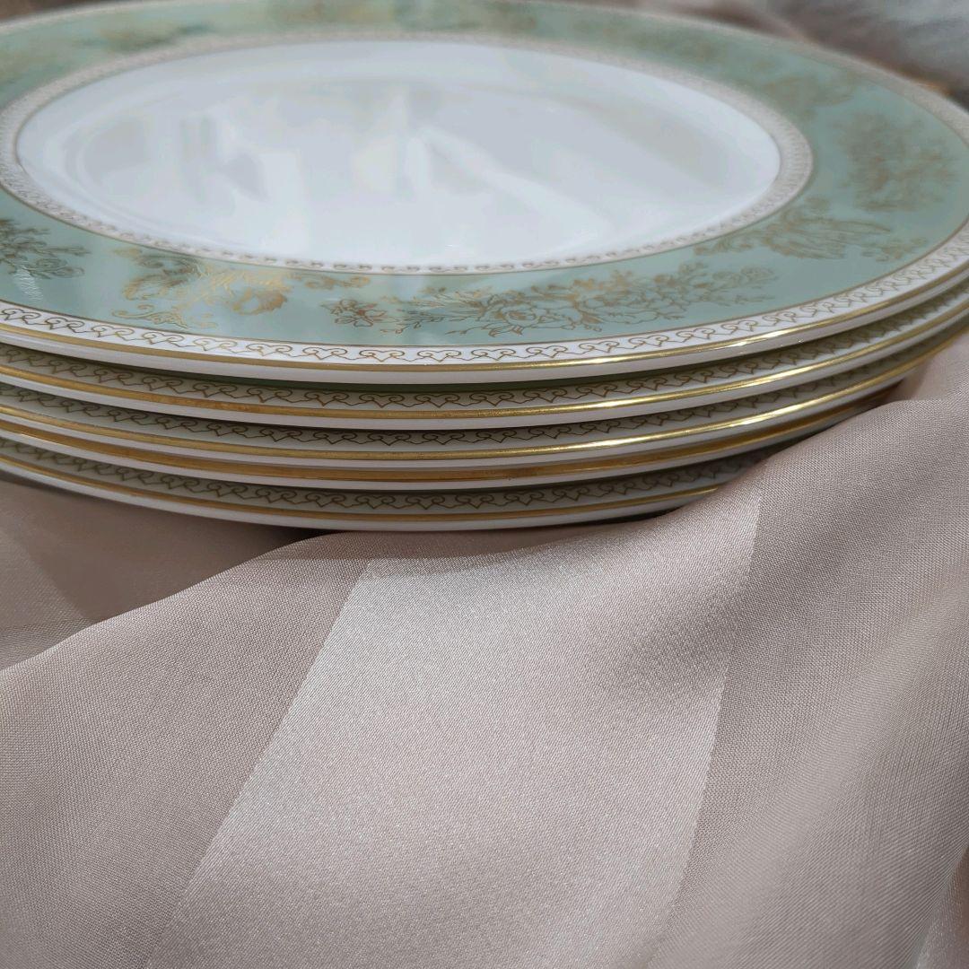 ウェッジウッド コロンビア　セージグリーン 27cmディナープレート　5枚セット