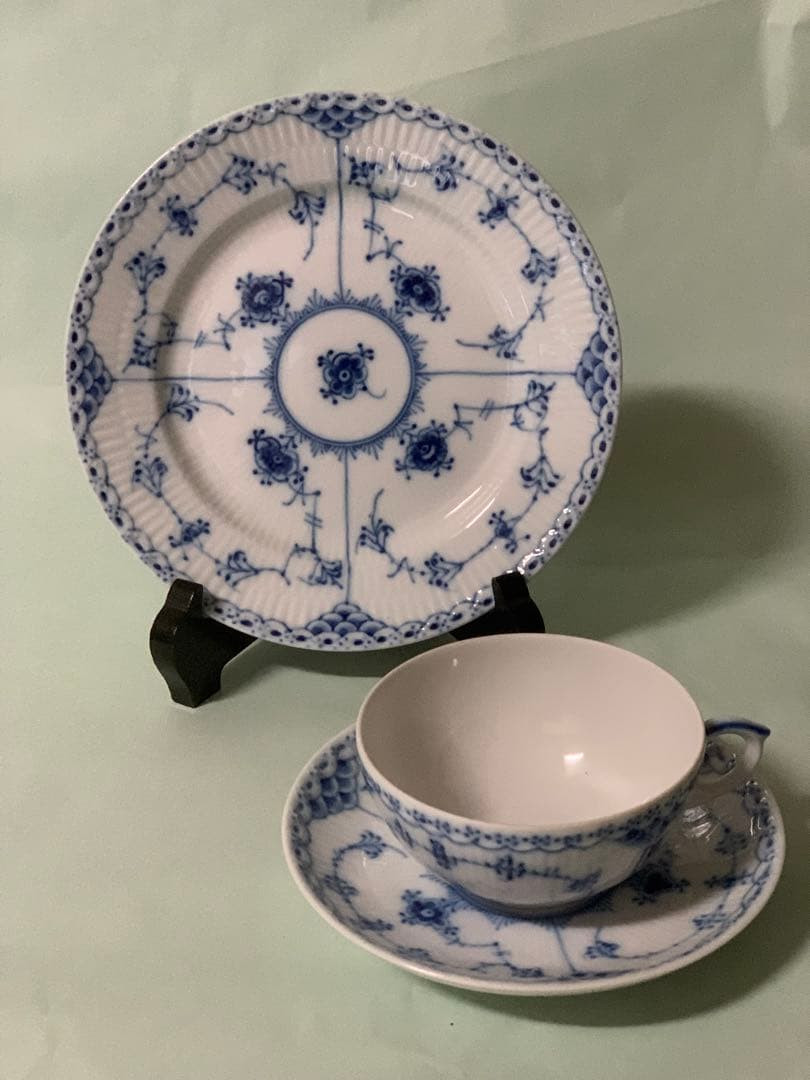 はたこ、ブルーフルーテッドハーフレースシリーズ7点セット