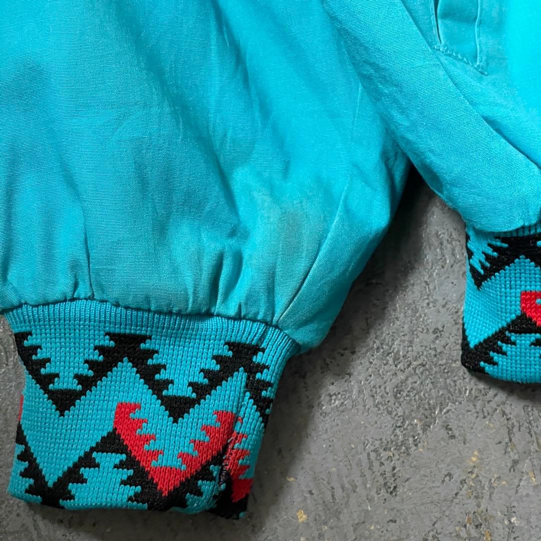 USA製 刺繍ワークジャケット 中綿 ネイティブ柄 XL