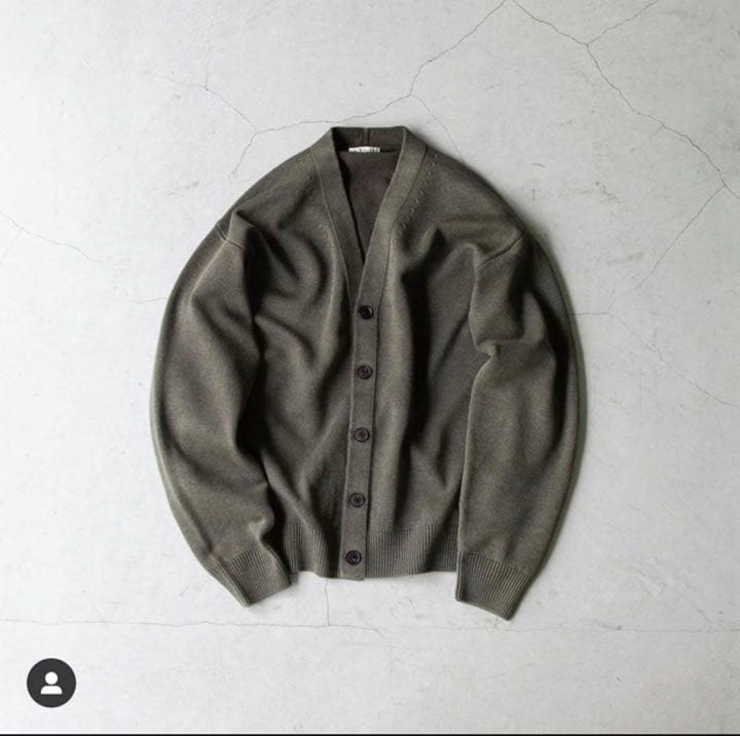 トップス AURALEE STONE WASHED KNIT CARDIGAN