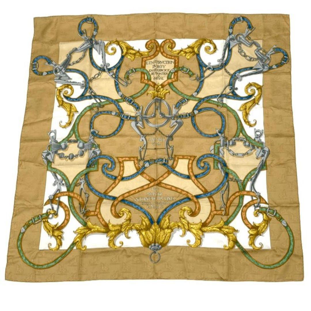 エルメスHERMES 帝王学 カレ90 スカーフ ゴールドカラー