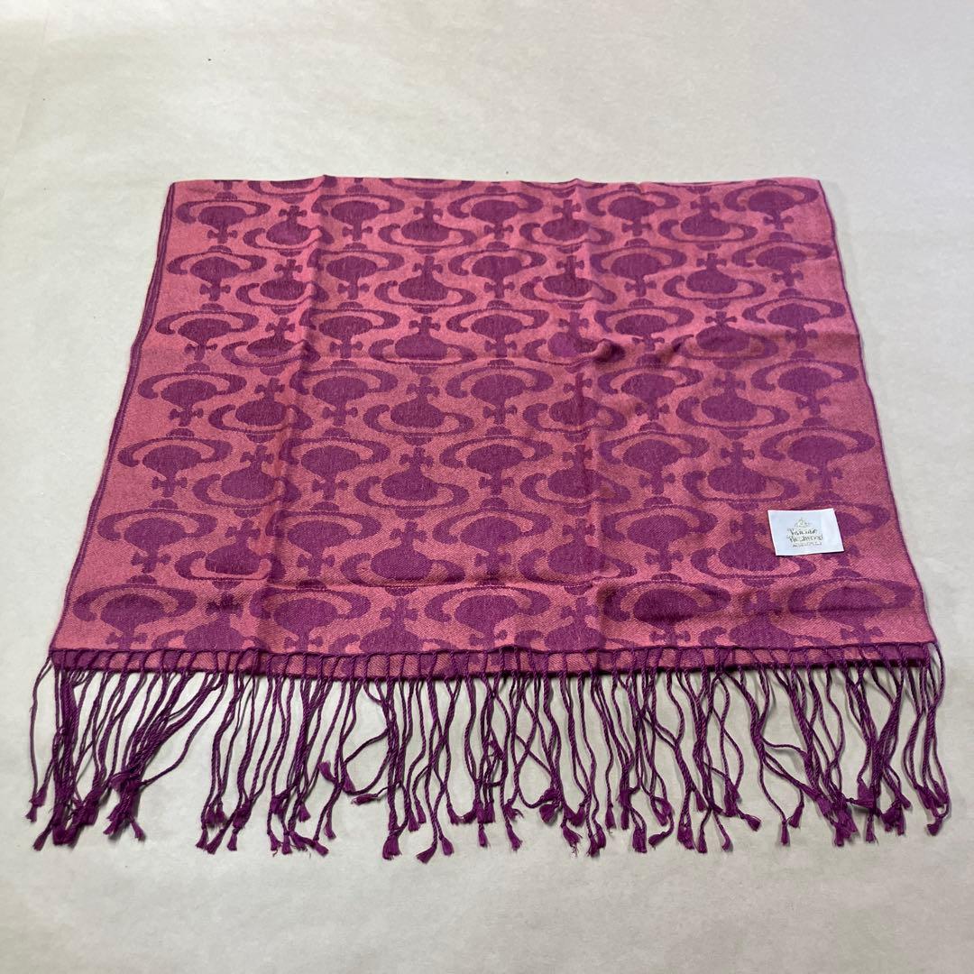 vivienne westwood オーブ総柄　ストール　薄手マフラー　ピンク