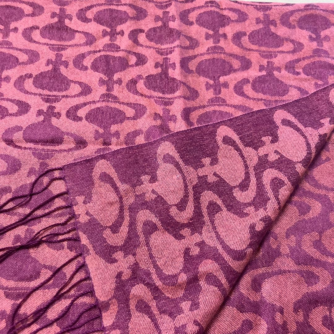 vivienne westwood オーブ総柄　ストール　薄手マフラー　ピンク