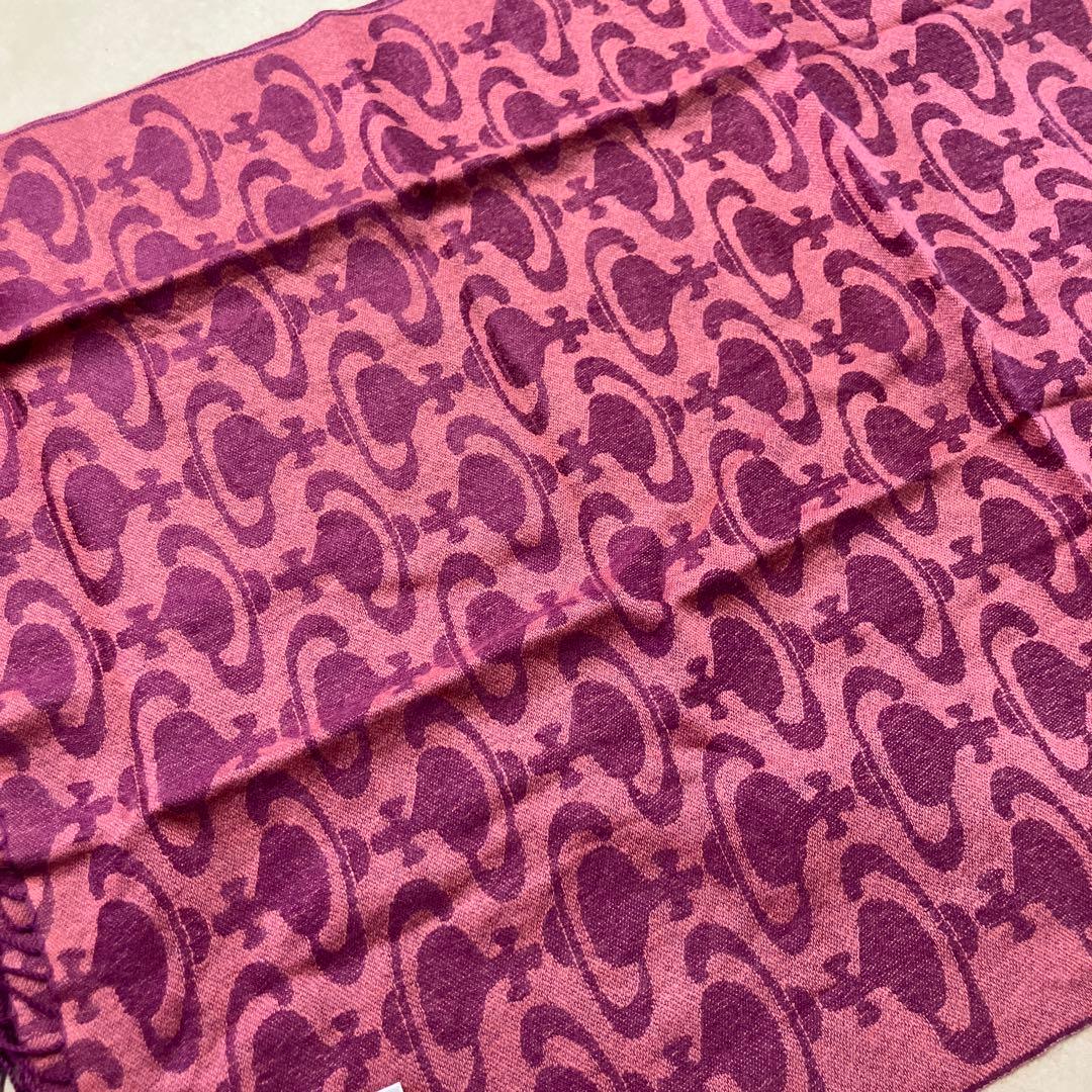 vivienne westwood オーブ総柄　ストール　薄手マフラー　ピンク