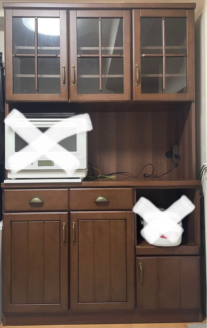 ニトリ　カフェ風　食器棚　キッチンボード　ミランダ2 120 DBR