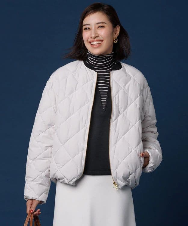 新品【TAION×UNFILO】キルティングダウンショート丈ブルゾンアイボリーL