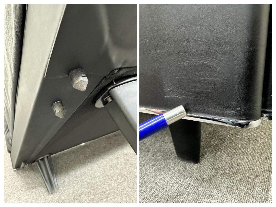 ポルトローナ・フラウ■TWICE　L字　コーナーソファ　本革　黒　IDC大塚家具