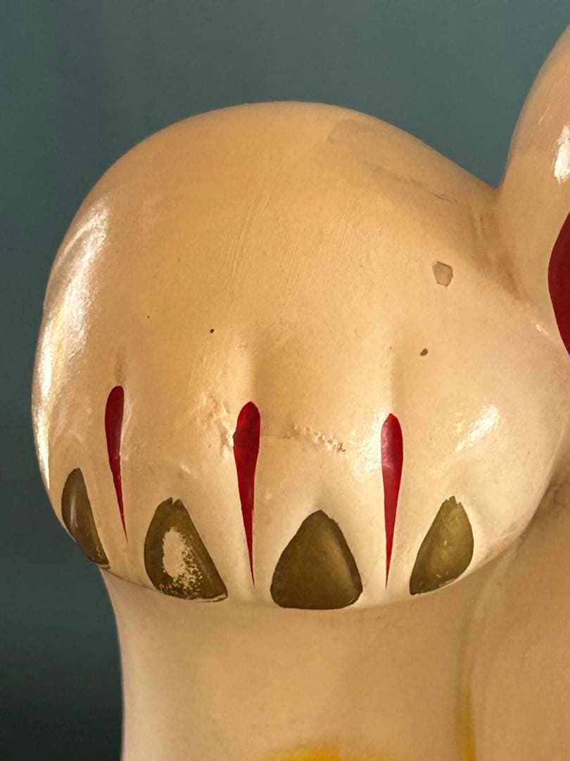 骨董／招き猫／貯金箱／希少／アンティーク／ヴィンテージ　右手