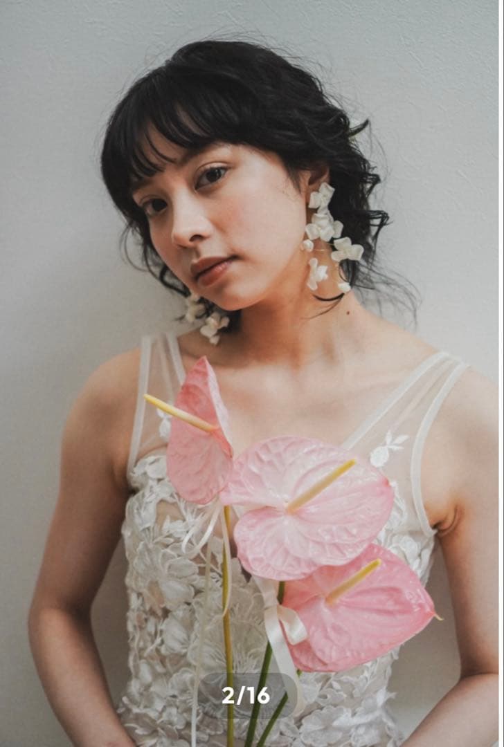 coussinet fleur フラワー ピアス