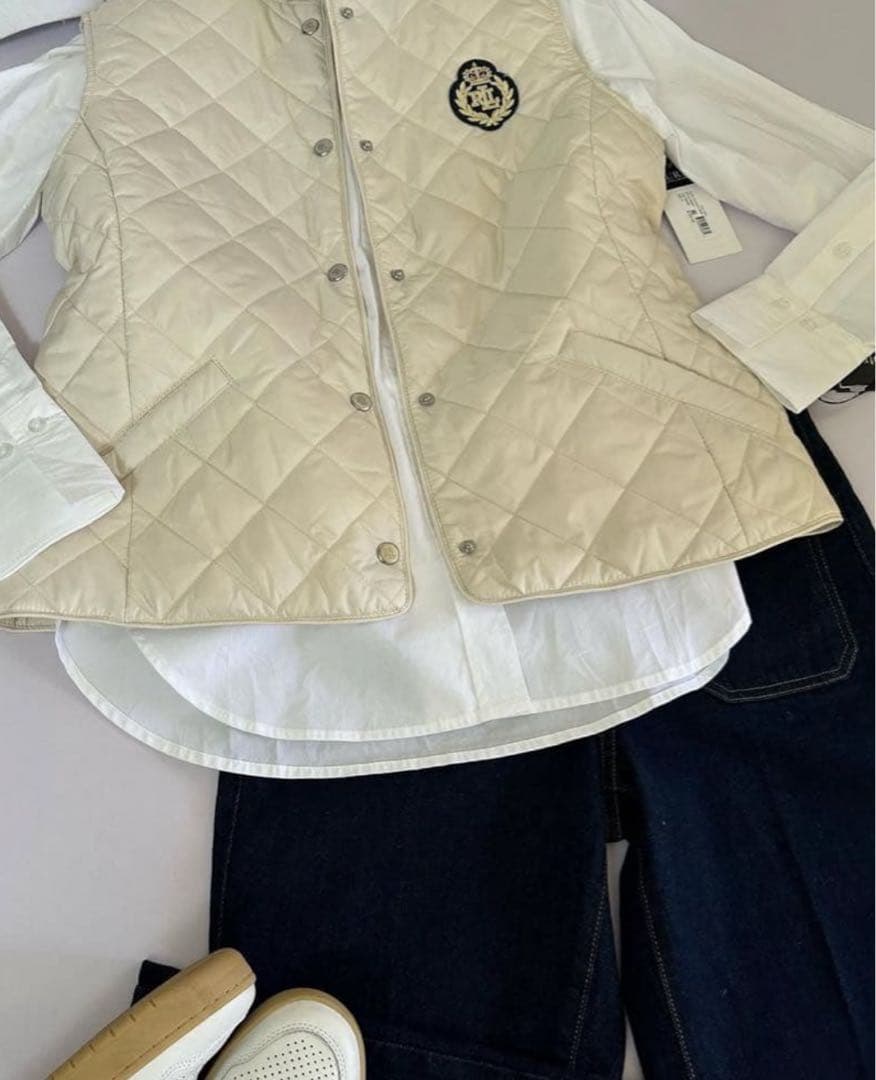 新品　Ralph Laurenクレストパッチ ダイヤモンドキルティングベスト