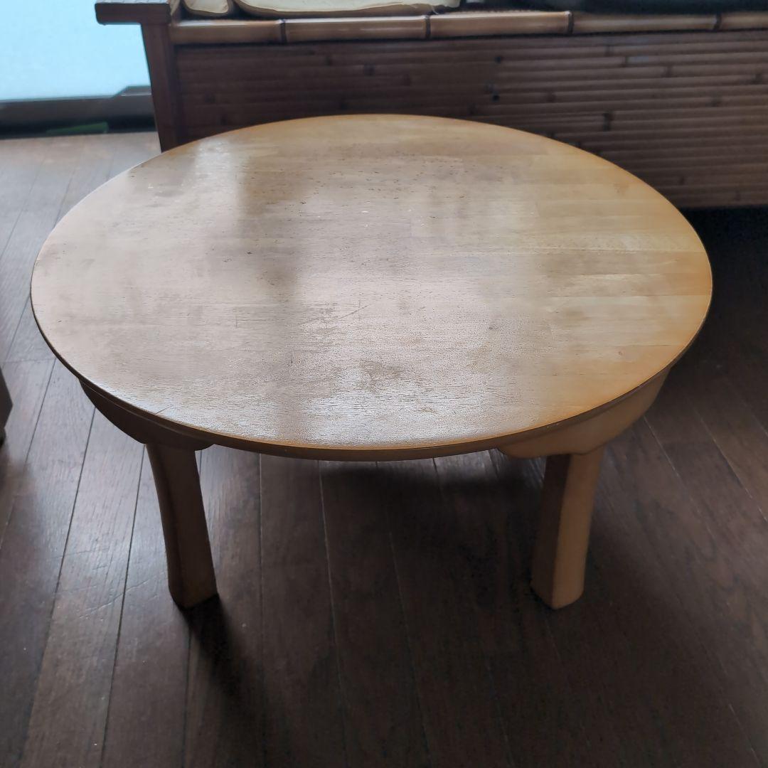 レトロ木製丸テーブル ちゃぶ台 古家具 古民家 古道具 折りたたみ