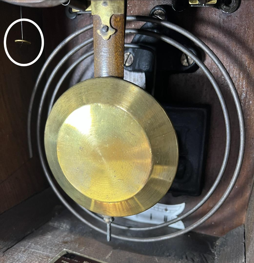 Ｚマーク　柱時計　横浜エムズイ商会　ゼンマイ式　宮型　ボンボン時計　手巻き式