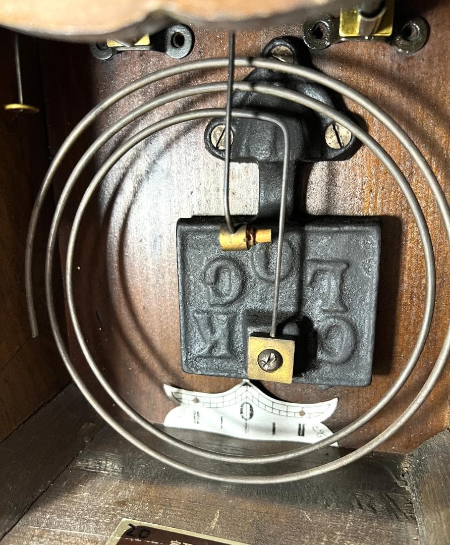 Ｚマーク　柱時計　横浜エムズイ商会　ゼンマイ式　宮型　ボンボン時計　手巻き式