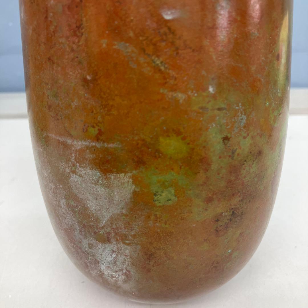 4F【名工 蓮田修吾郎】青銅 花入 「花あかり」 鋳銅 花瓶 共箱 伝統工芸