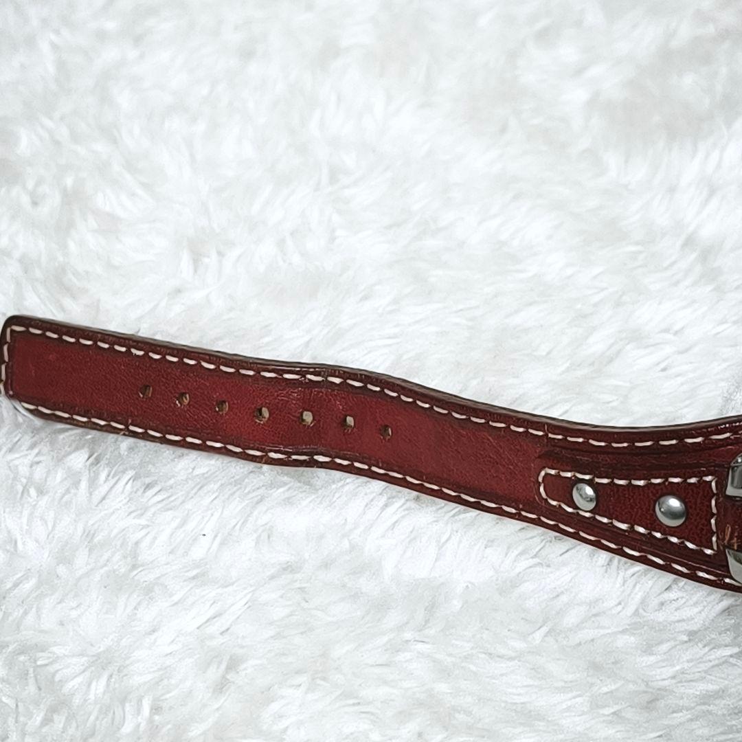 良品✨ FOSSIL BIG TIC フラワー 花 腕時計 レザー 稼働品 廃盤