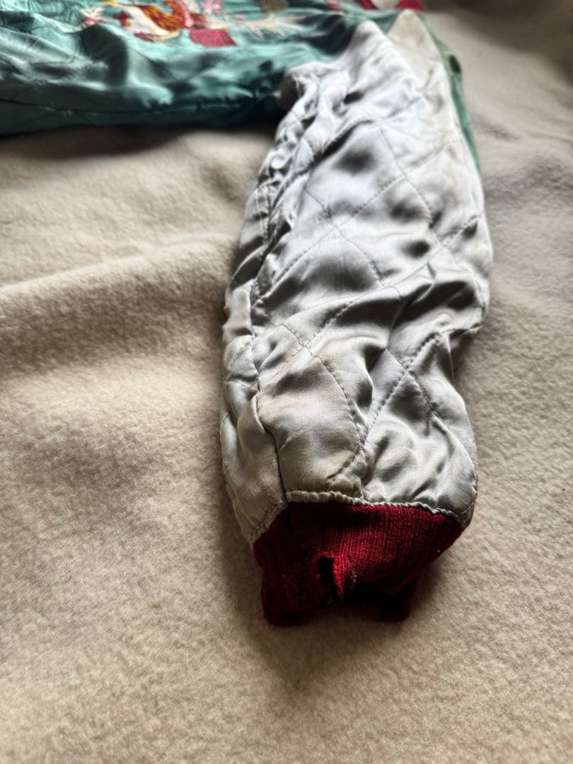 超スペシャル 50s ヴィンテージ スカジャン 別珍 黒 顔虎 鷹 富士山