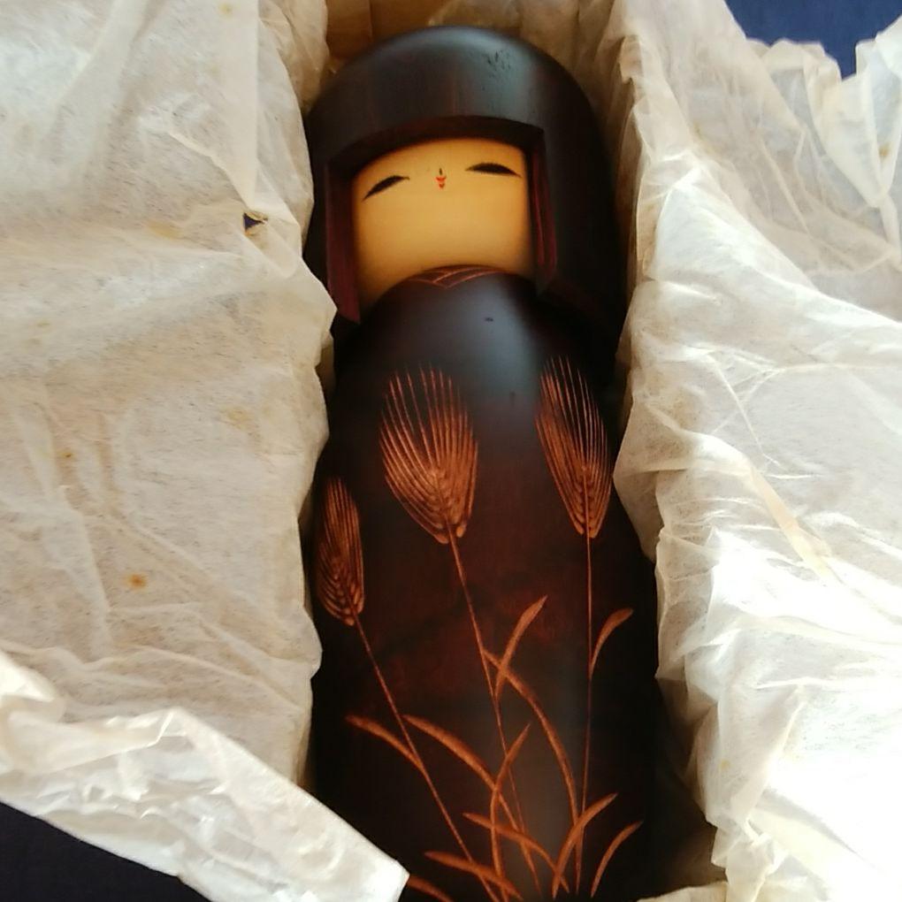 宇三郎こけし25cm創作こけし　麦秋 木製 インテリア昭和レトロ希少アンティーク