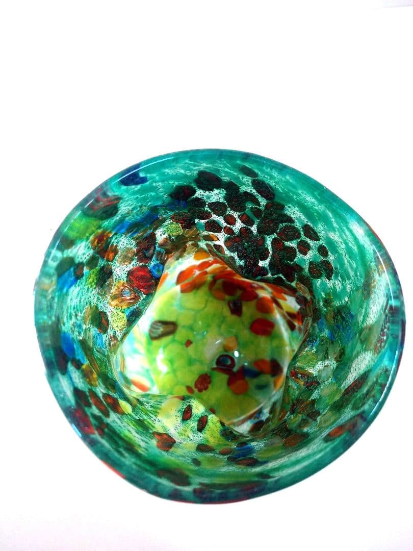 なっち　未使用／ベネチアンガラス／ムラーノ／ミルフィオリ／手吹き切りガラス