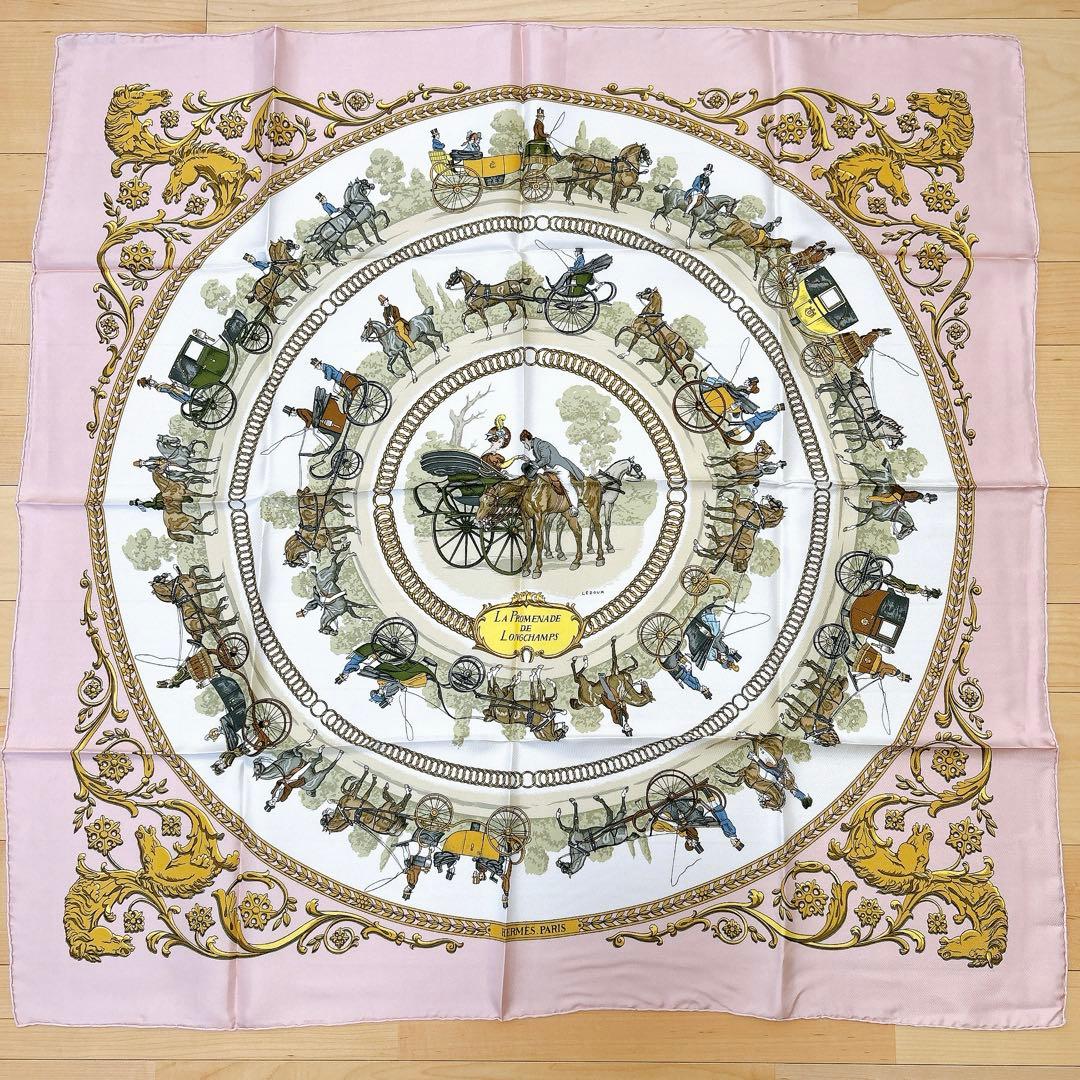 【未使用・箱付】HERMÈS エルメス カレ90 ロンシャンへの散歩