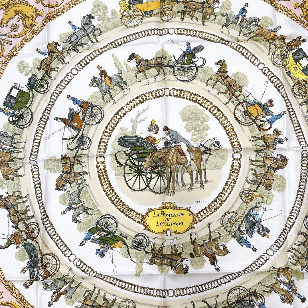 【未使用・箱付】HERMÈS エルメス カレ90 ロンシャンへの散歩