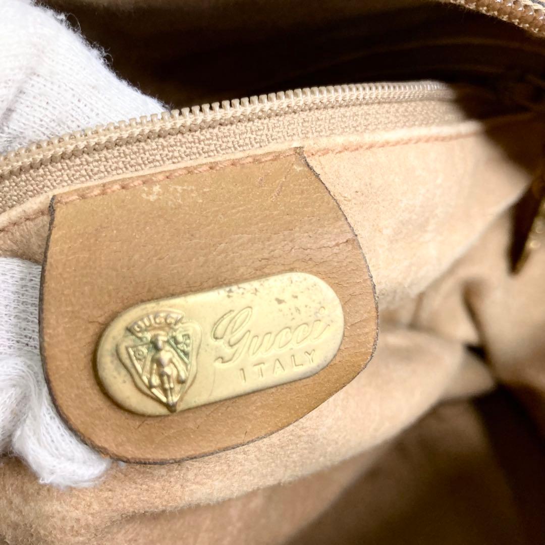 グッチ ボストンバッグ ハンド GG 金具 レザー　希少 金具 ロゴ 大容量