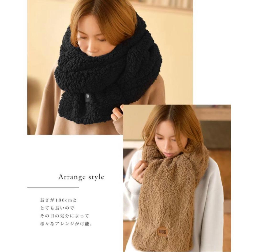 新品タグ付き♡UGG♡ボリュームフリーススカーフ♡キャラメル