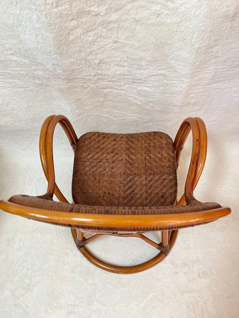 藤の椅子　Kazama ラタンチェア　アンティーク　昭和レトロ