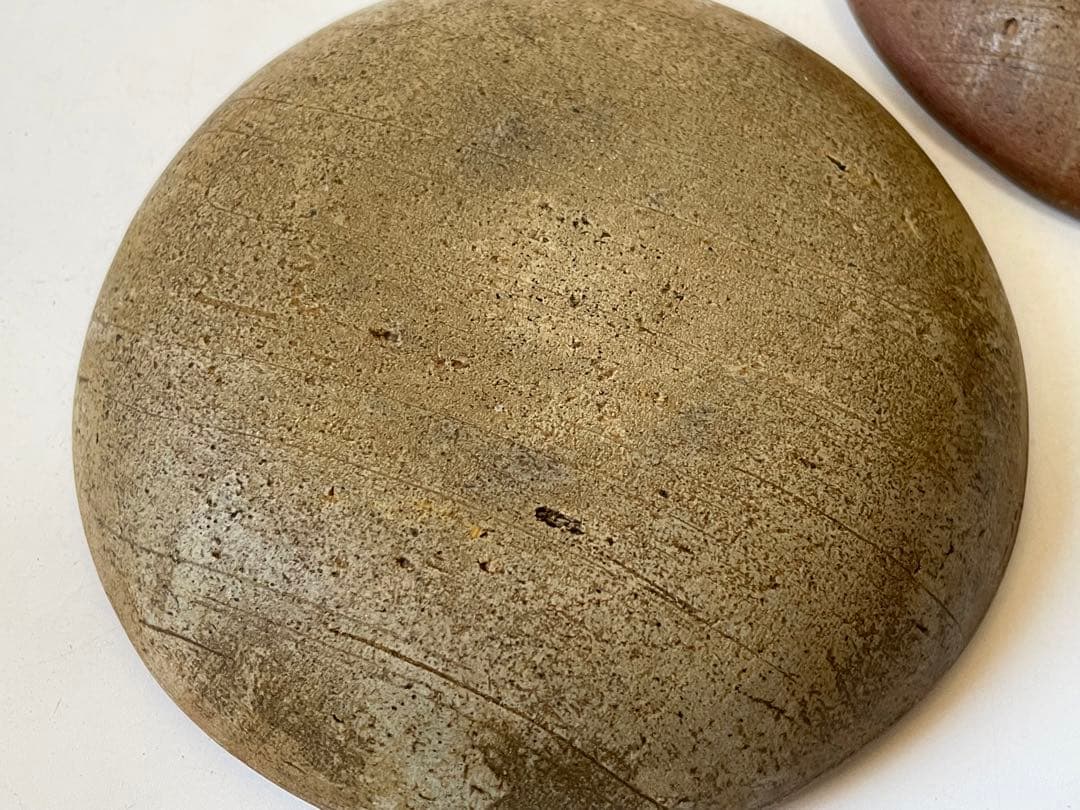 陶芸家　人間国宝　濱田庄司　浜田庄司　？　鉄絵　トウキビ文　丸皿　三寸皿　2枚