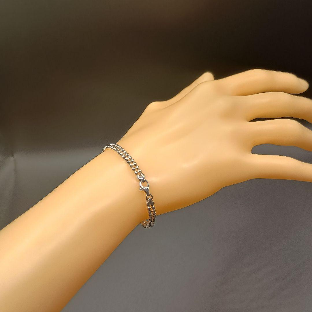 【美品】GUCCI ハート型ダブルボールチェーンブレスレット S925 17cm