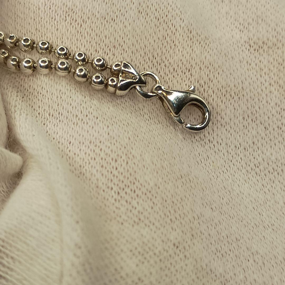 【美品】GUCCI ハート型ダブルボールチェーンブレスレット S925 17cm