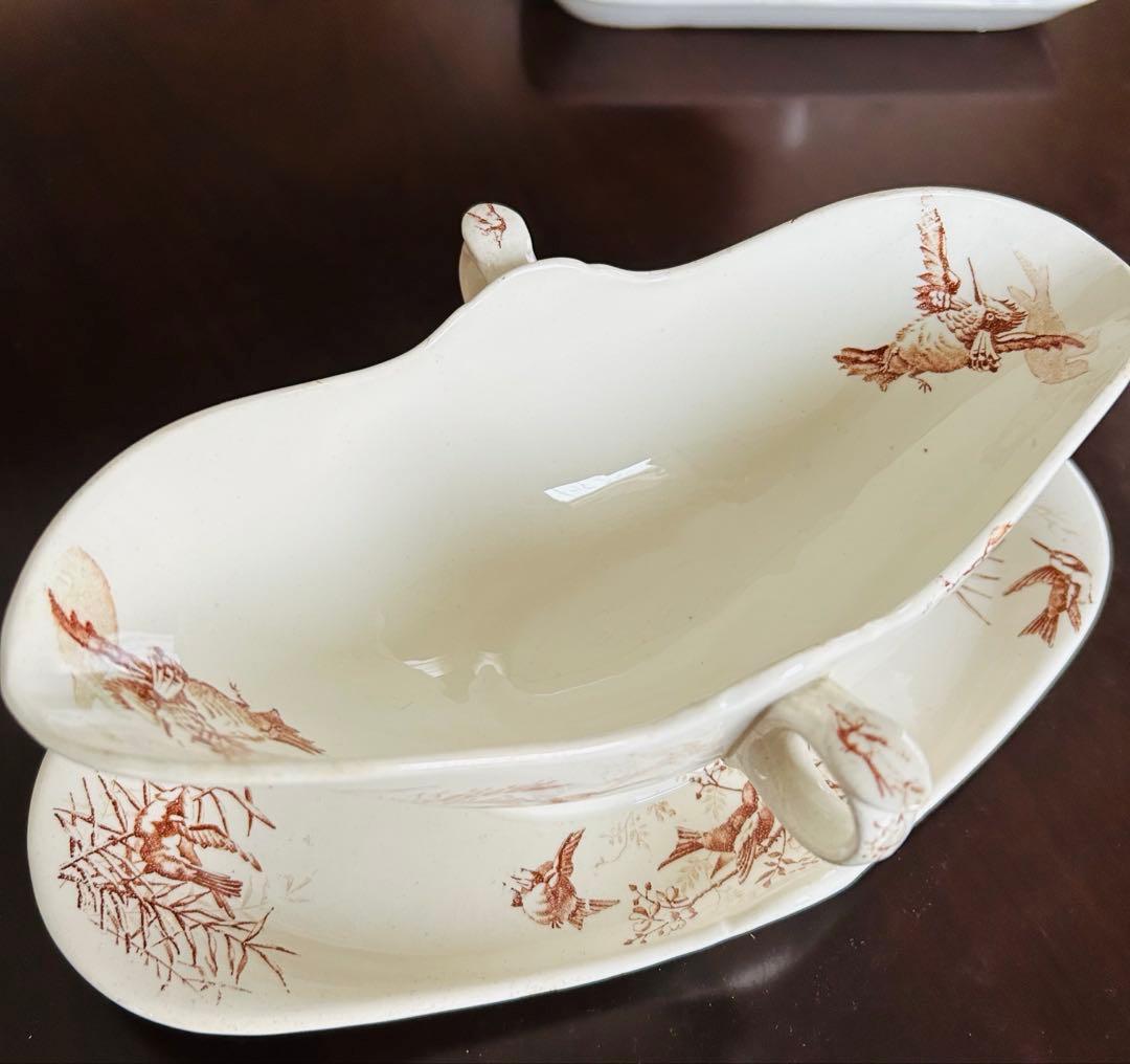 yuco様用　フランス　アンティーク　ソーシエール　リュネヴィル　マロン色