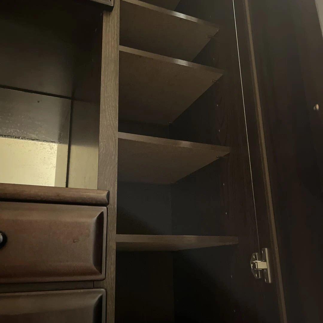 木製ダークブラウン下駄箱引き出し付き