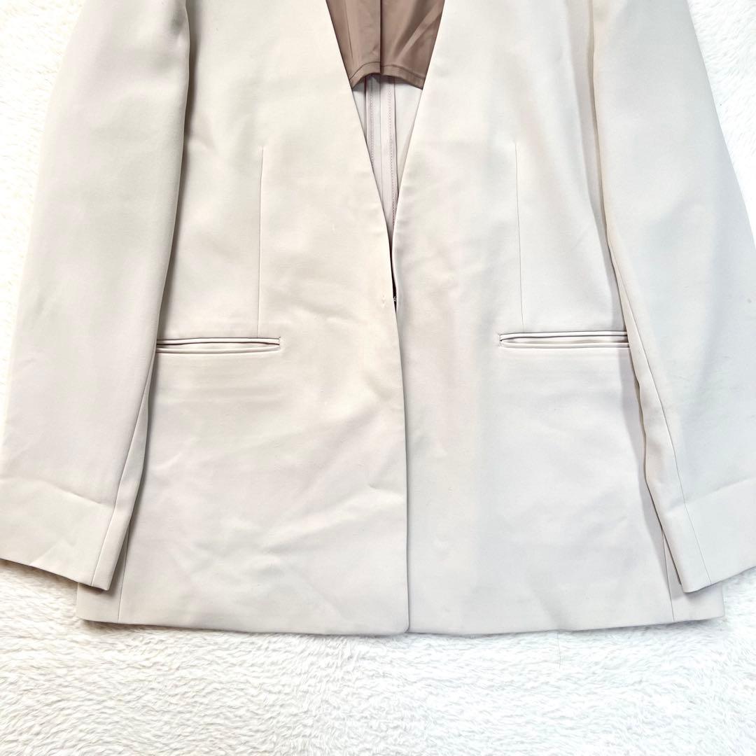 希少✨アオキ レミュー ノーカラー ジャケット パンツスーツ ベージュ 3XL