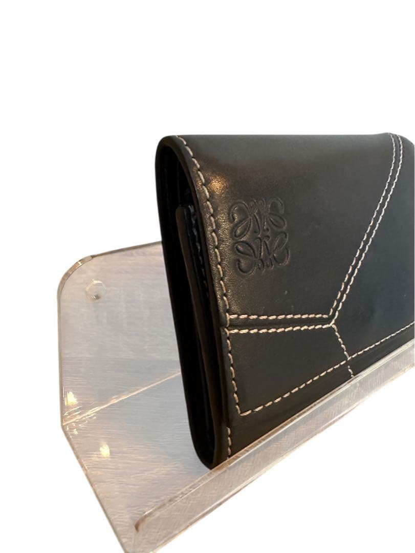 『極美品』LOEWE ブラックレザー 三つ折り財布