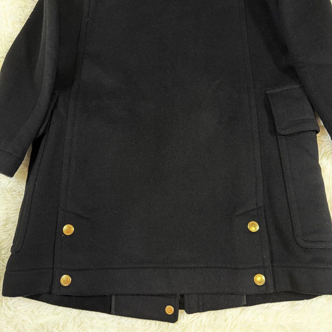 【極美品】バーバリーブリット　ダッフルコート　メガチェック　金ボタン　黒　S