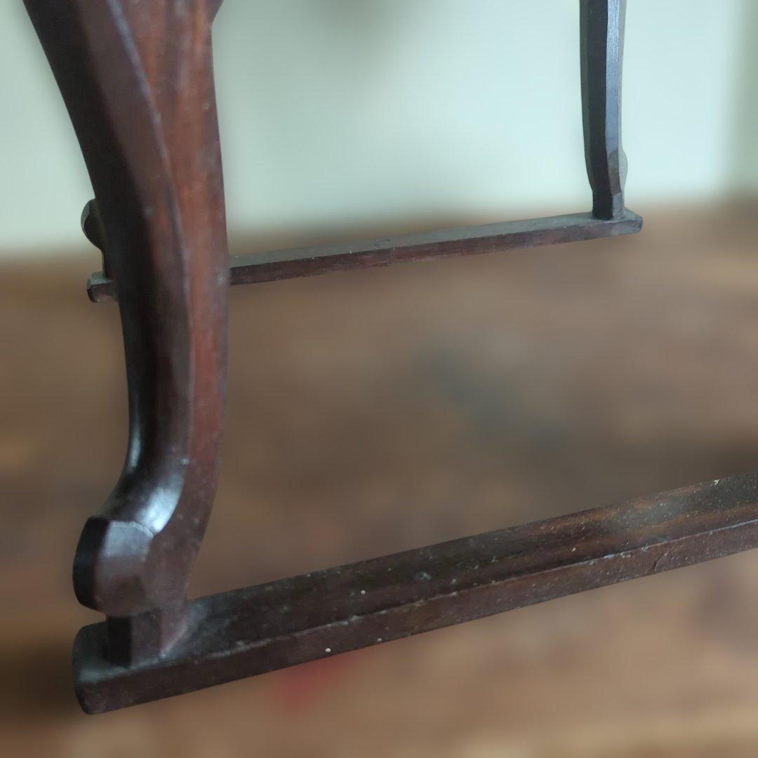 骨董 李朝 ソバン 小盤 李朝 お膳　花形 虎脚 机　花台 木製 飾り台